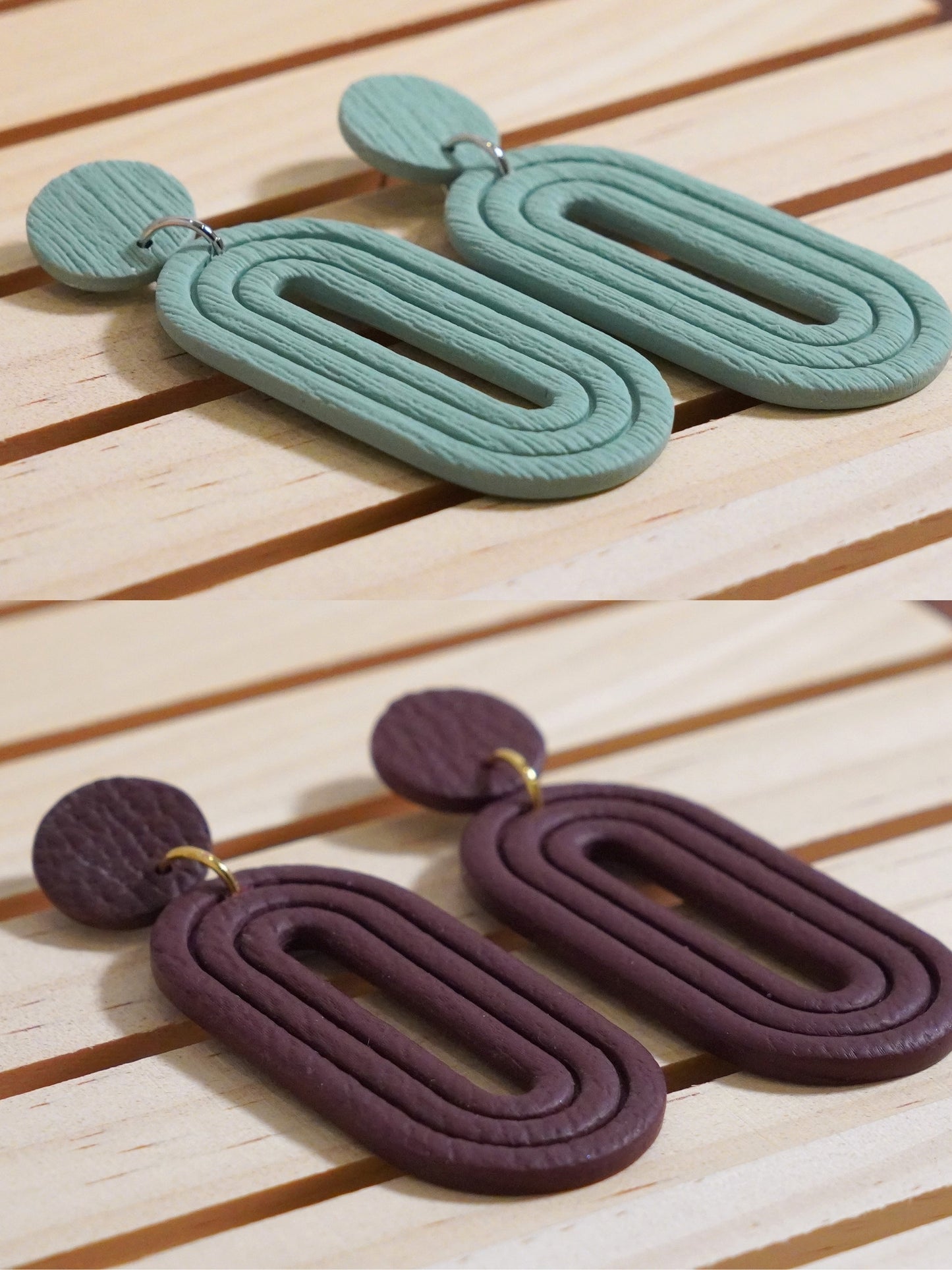 Ohrringe "Echo Lines" - Hardwarefarbe silber- oder goldfarben auswählbar