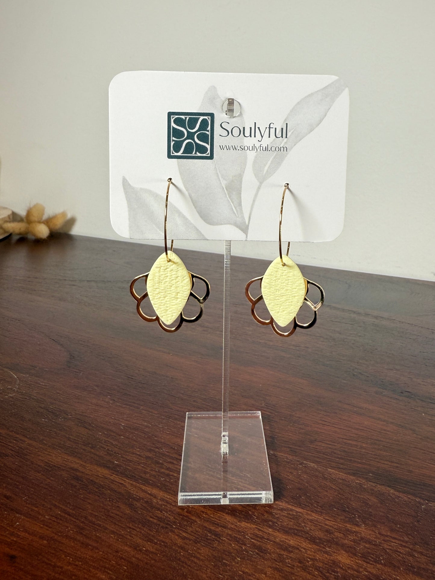 Creolen 18K vergoldet "Butteryellow Fan"