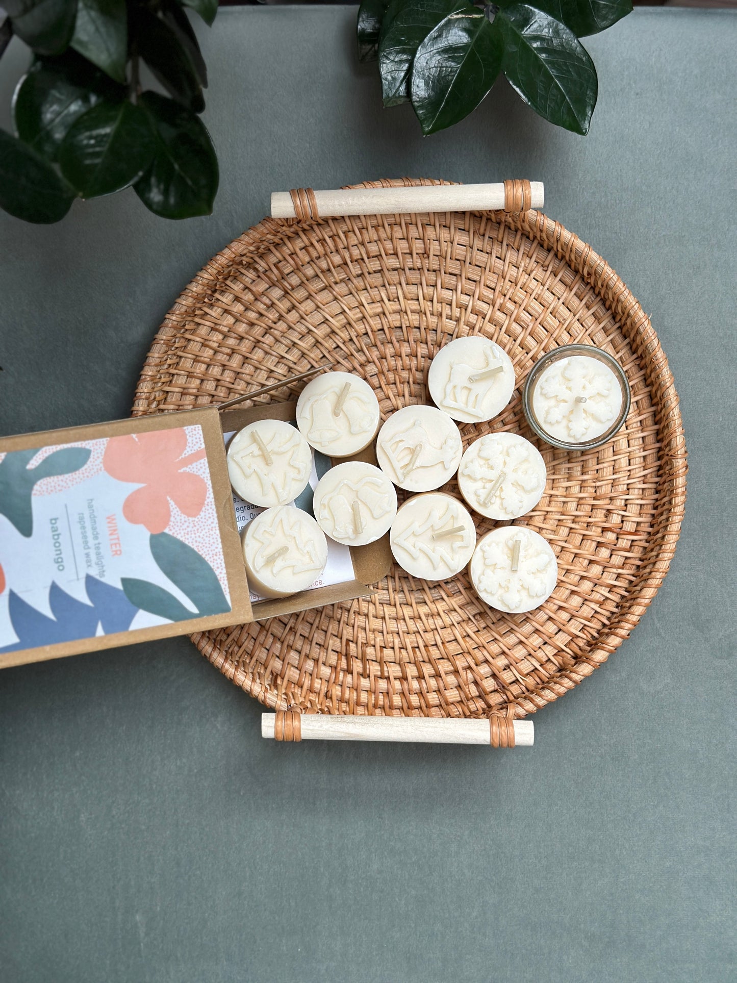 100% Rapswachs Teelichterset "Babongo" - verschiedene Designs
