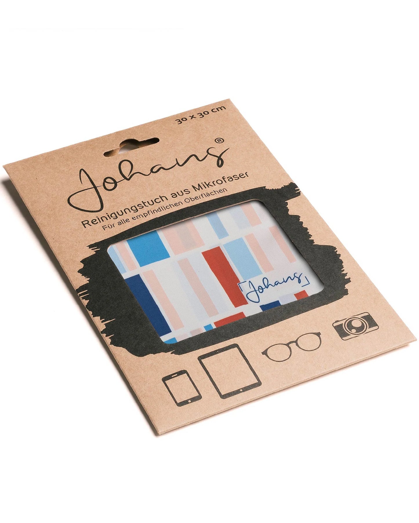 Johans® Mikrofasertuch "Blocks" - Stilvolle Reinigung für Brille & Display