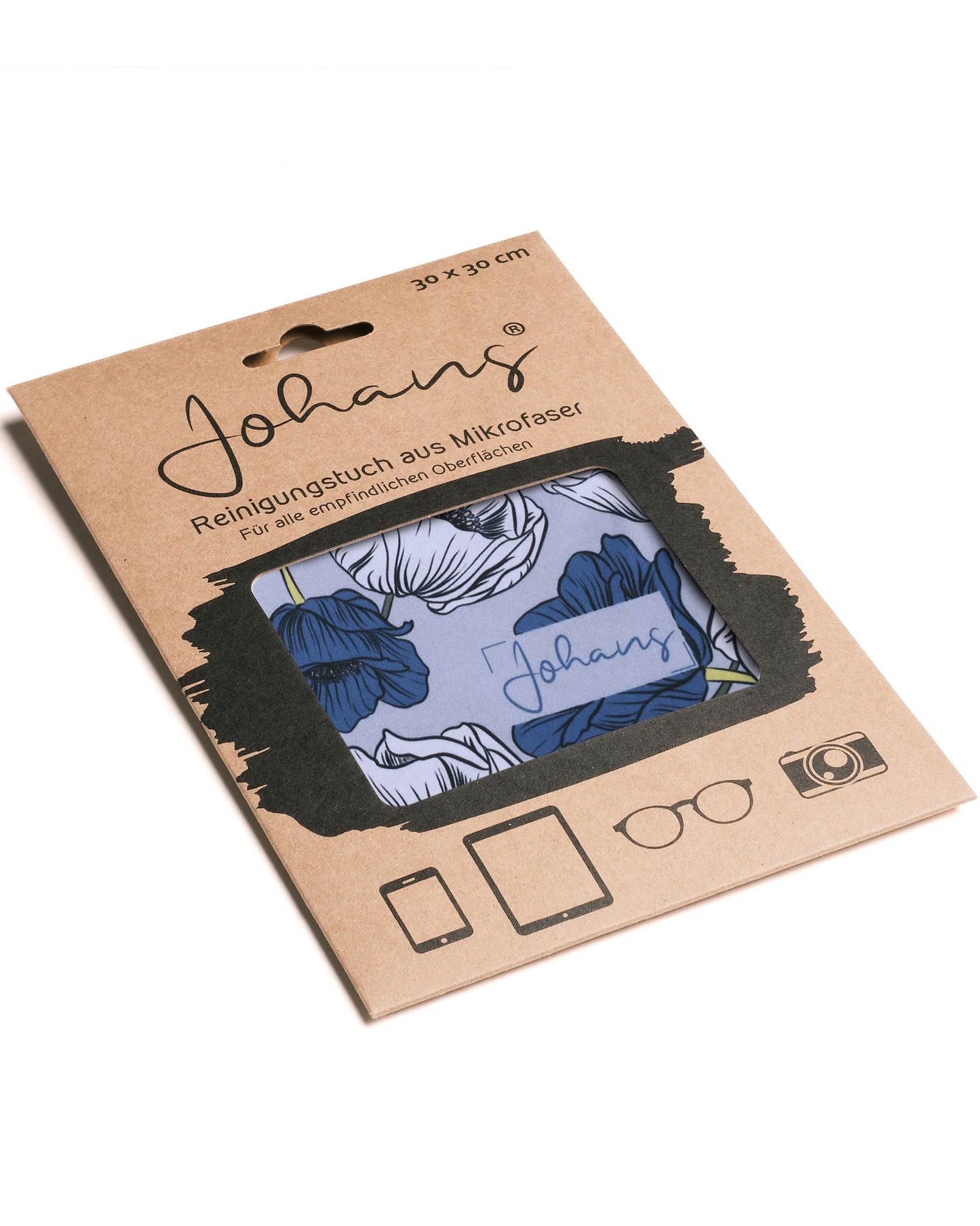 Johans® Mikrofasertuch "Mohn" - Stilvolle Reinigung für Brille & Display