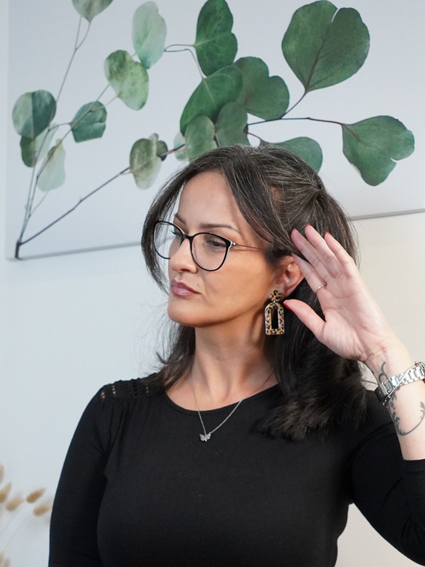 Ohrringe "Fully Leo Karamellbraun" - Hardwarefarbe in silber- oder goldfarben auswählbar