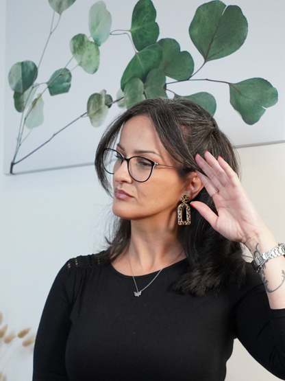 Ohrringe "Fully Leo Karamellbraun" - Hardwarefarbe in silber- oder goldfarben auswählbar