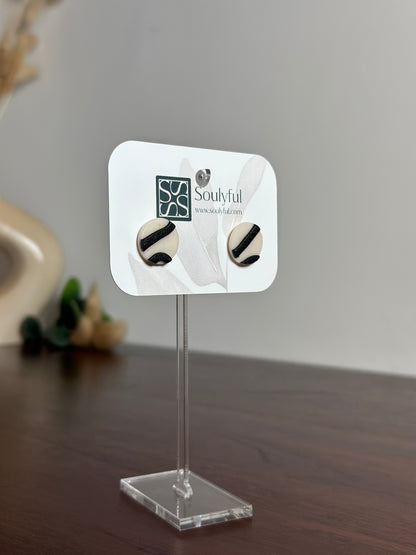 Ohrstecker - 3D Black&White