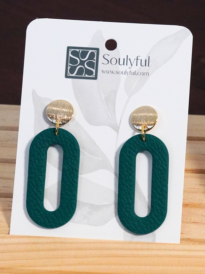 Ohrringe "Oval Reflection Petrolgrün" - Hardwarefarbe silber- oder goldfarben auswählbar