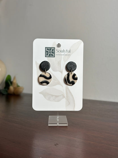 Ohrringe „Black&White 3D“ - Small