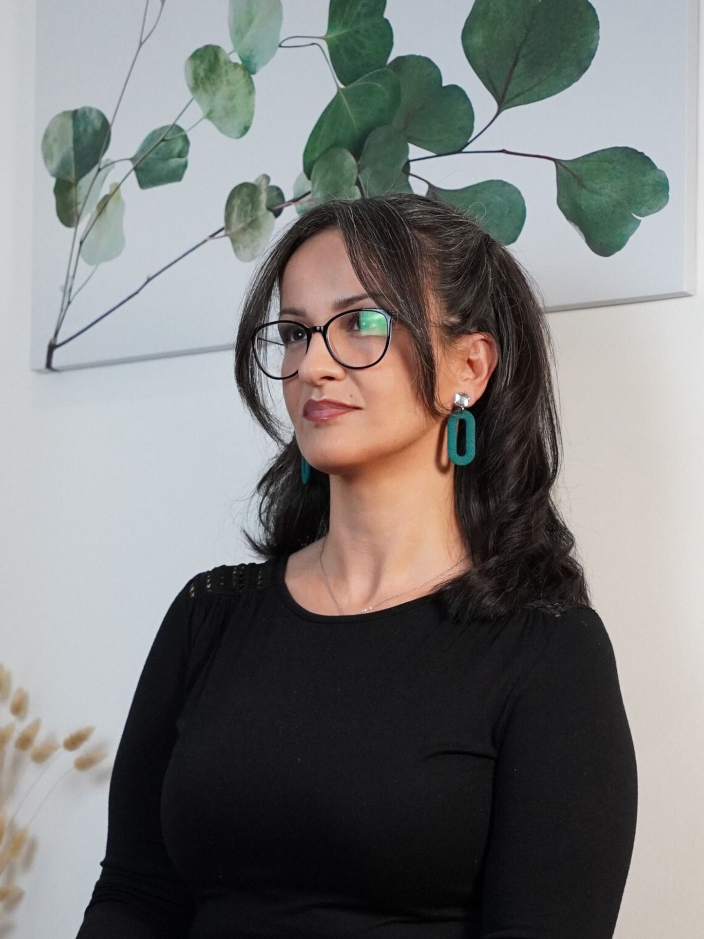 Ohrringe "Oval Reflection Petrolgrün" - Hardwarefarbe silber- oder goldfarben auswählbar