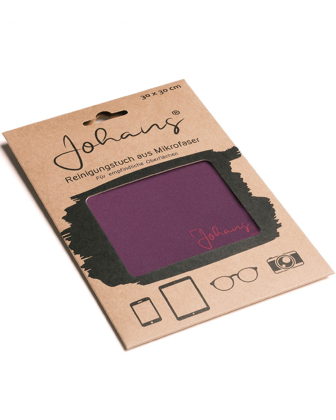 Johans® Mikrofasertuch "Burgundy" - Stilvolle Reinigung für Brille & Display