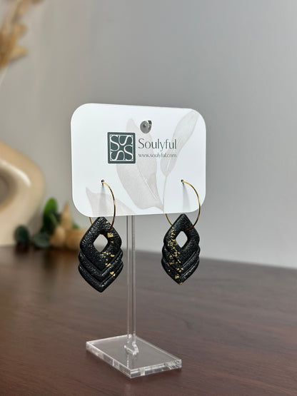 Ohrringe „Hoops“ 14 Karat vergoldet - Black Velvet Golden