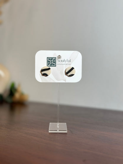 Ohrstecker - 3D Black&White