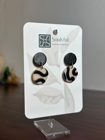 Ohrringe „Black&White 3D“ - Small