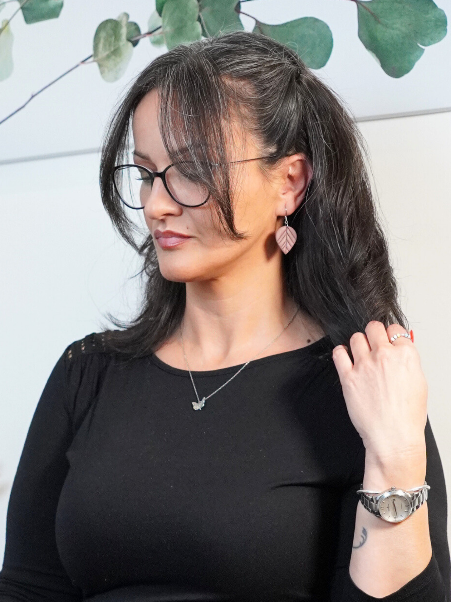 Ohrringe "Leafy Whisper" - Hängerchen silber- oder goldfarben auswählbar