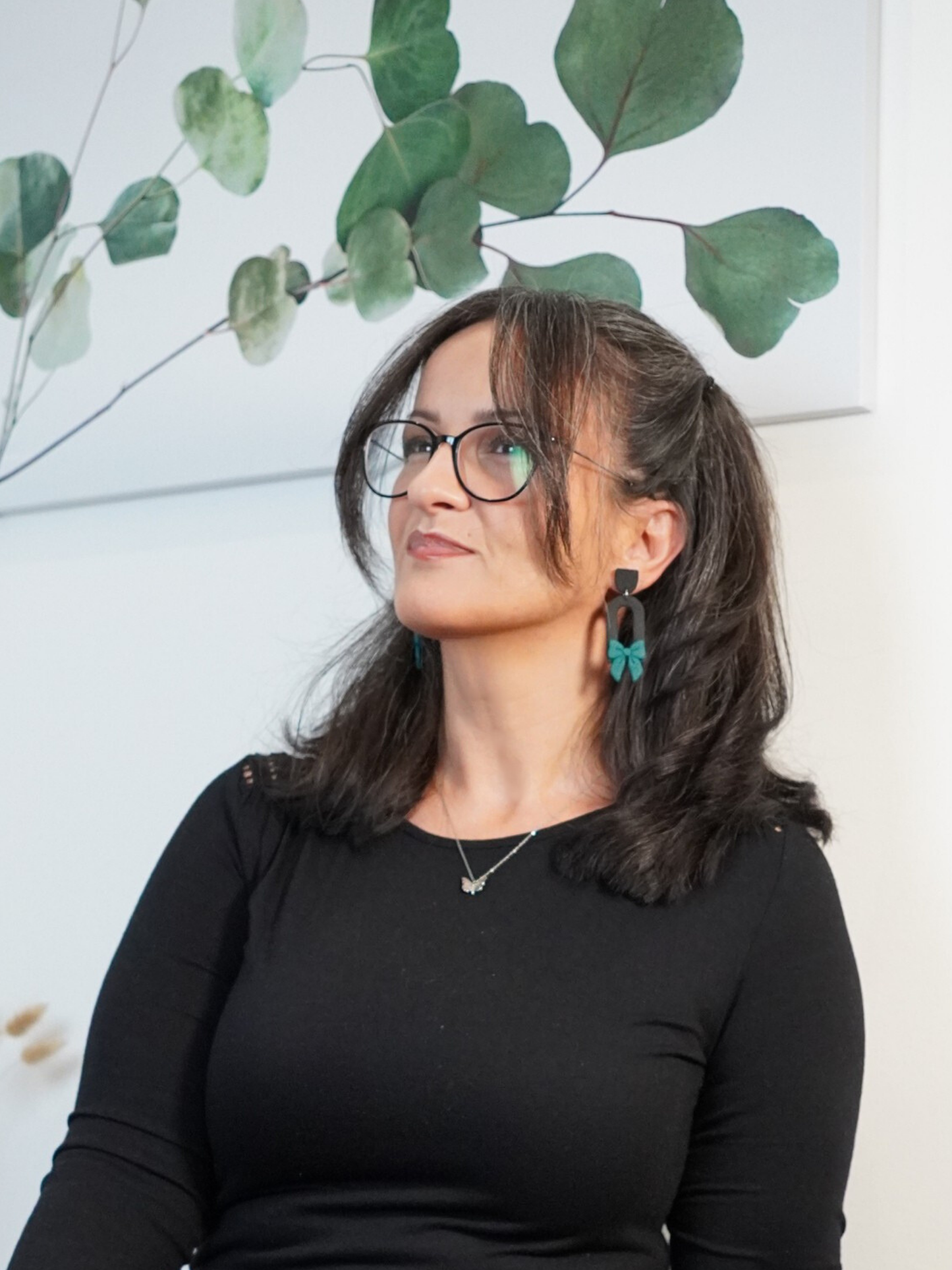 Ohrringe "Black Velvet Bow" - Hardwarefarbe in silber- oder goldfarben auswählbar