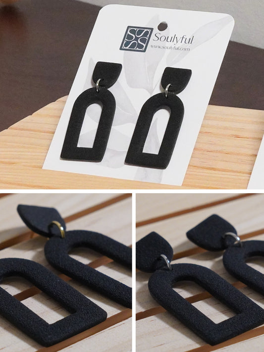 Ohrringe "Black Velvet Medium" - Hardwarefarbe silber- oder goldfarben auswählbar