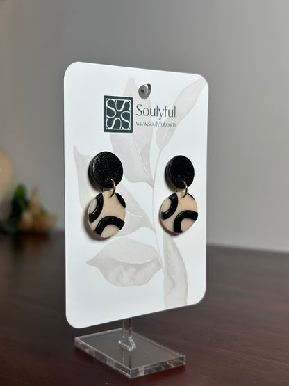 Ohrringe „Black&White 3D“ - Small