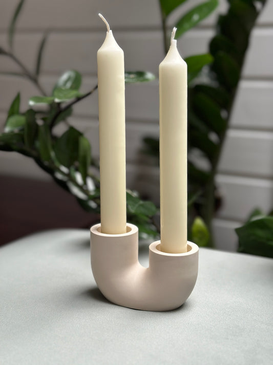 Stabkerzenhalter „Creme/Sand“