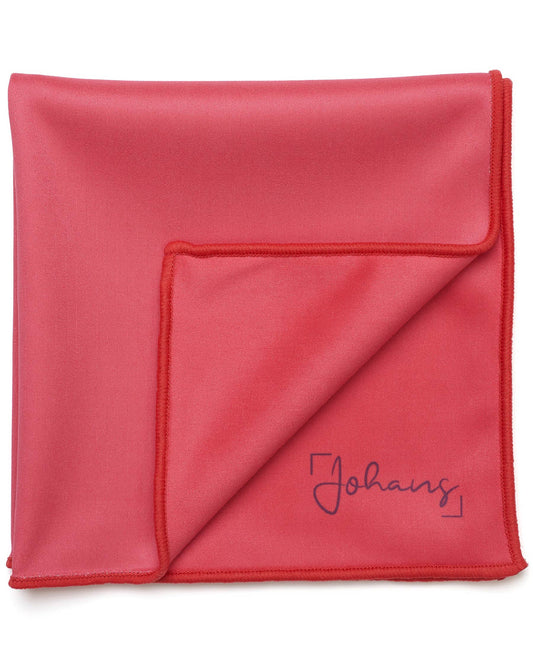 Johans® Mikrofasertuch "Hibiskusrot" - Stilvolle Reinigung für Brille & Display