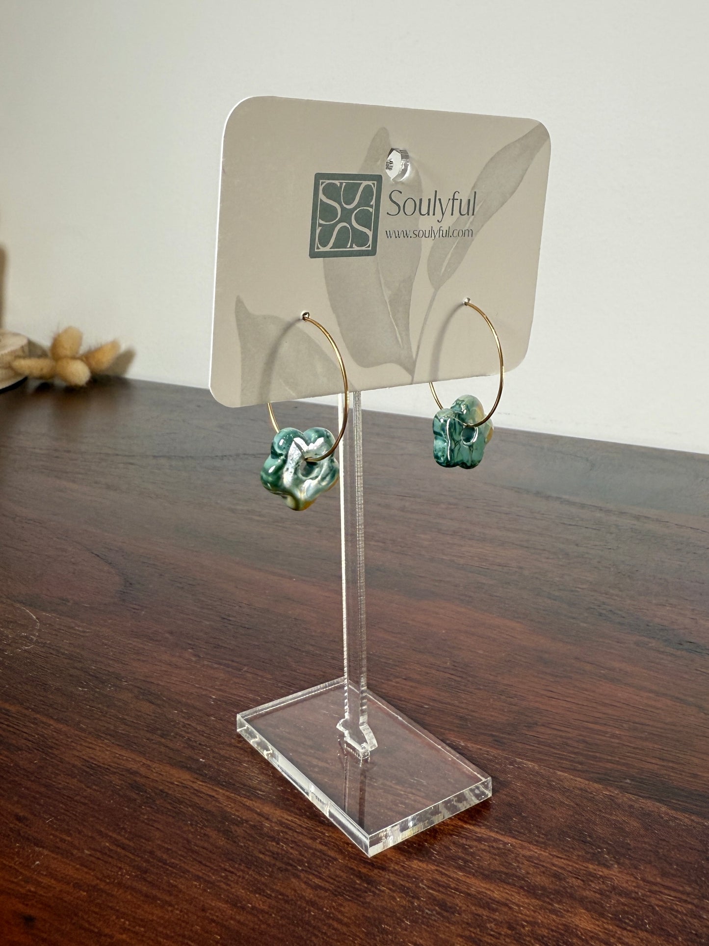 Creolen vergoldet "Ceramic Flower" - Verschiedene Farben