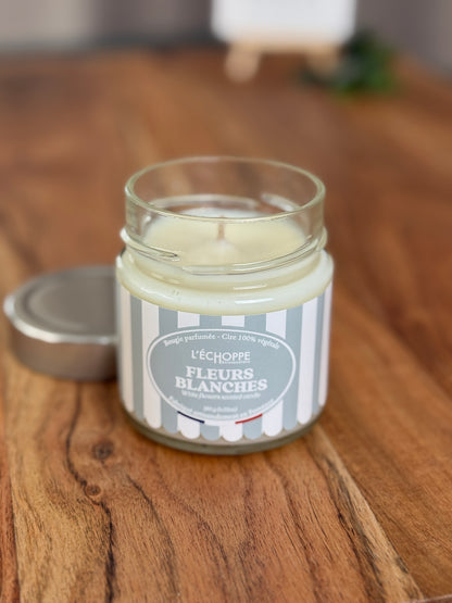 Duftkerze "Weiße Blüten" aus 100% Sojawachs - Made in Frankreich