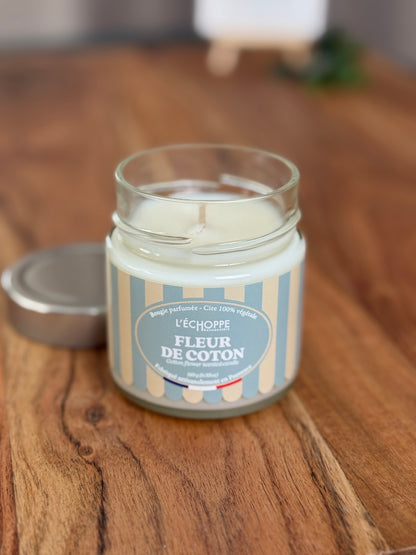 Duftkerze "Baumwollblüte" aus 100% Sojawachs - Made in Frankreich