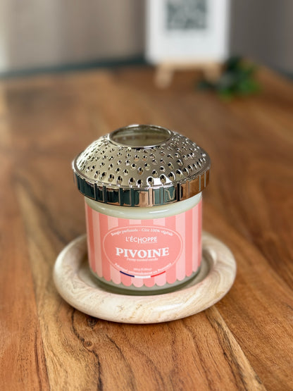 Duftkerze "Pfingstrose" aus 100% Sojawachs - Made in Frankreich