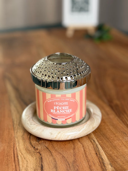 Duftkerze "Weißer Pfirsich" aus 100% Sojawachs - Made in Frankreich