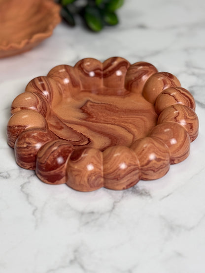 Bubble-Untersetzer Bubbles Big aus Jesmonite in Pumpkin Spice, marmoriert