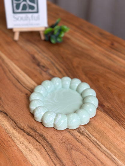 Untersetzer "Bubbles Big" - Sage / Weiß marmoriert