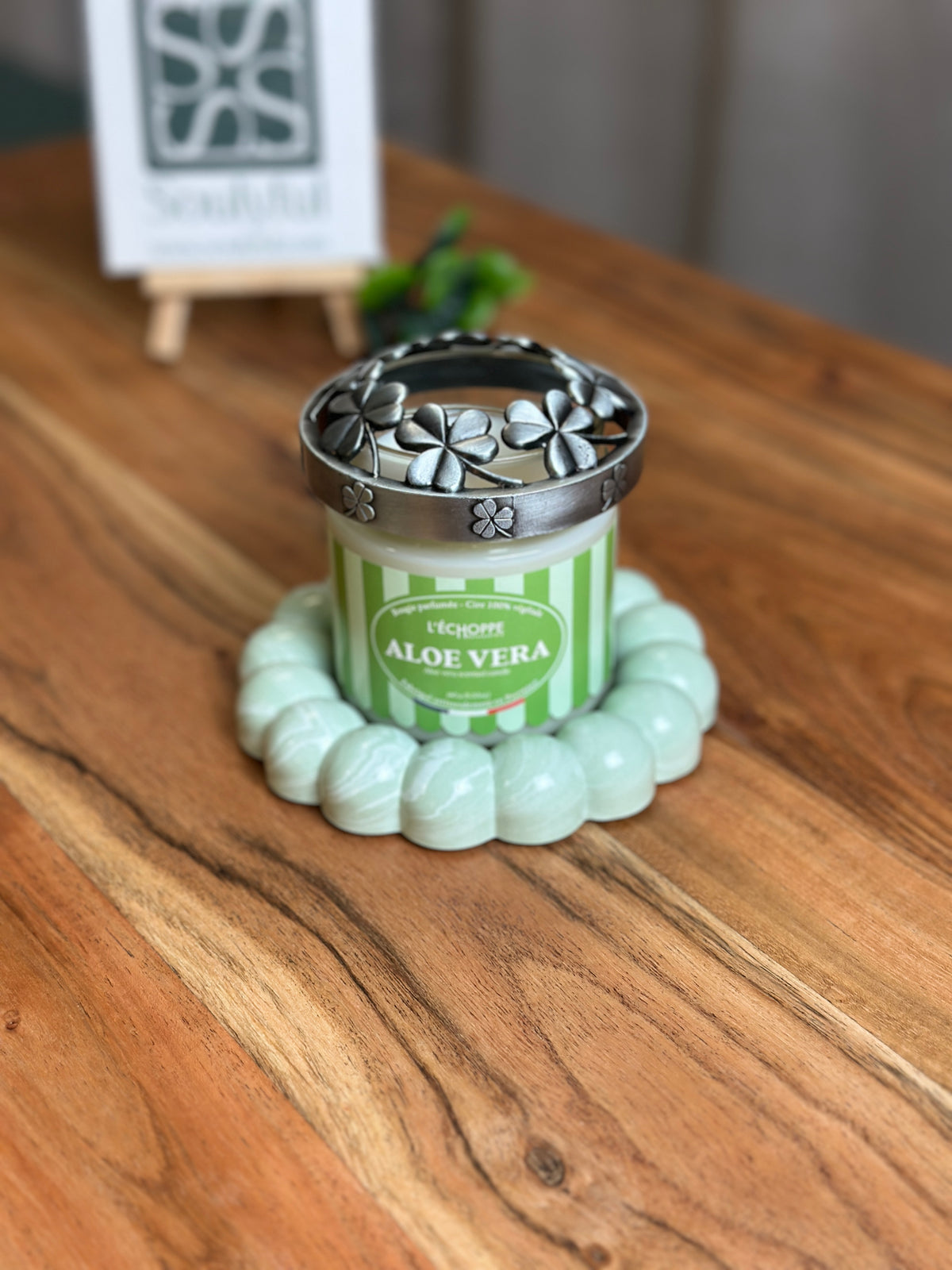 Untersetzer "Bubbles Big" - Sage / Weiß marmoriert