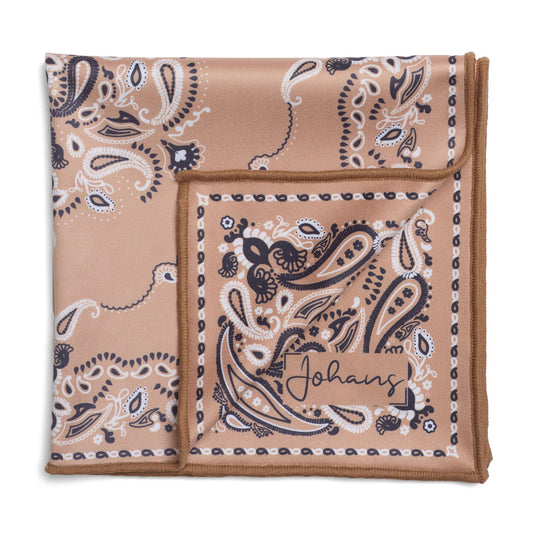 Johans® Mikrofasertuch "Beige Bandana" - Stilvolle Reinigung für Brille & Display