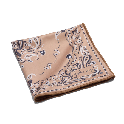 Johans® Mikrofasertuch "Beige Bandana" - Stilvolle Reinigung für Brille & Display