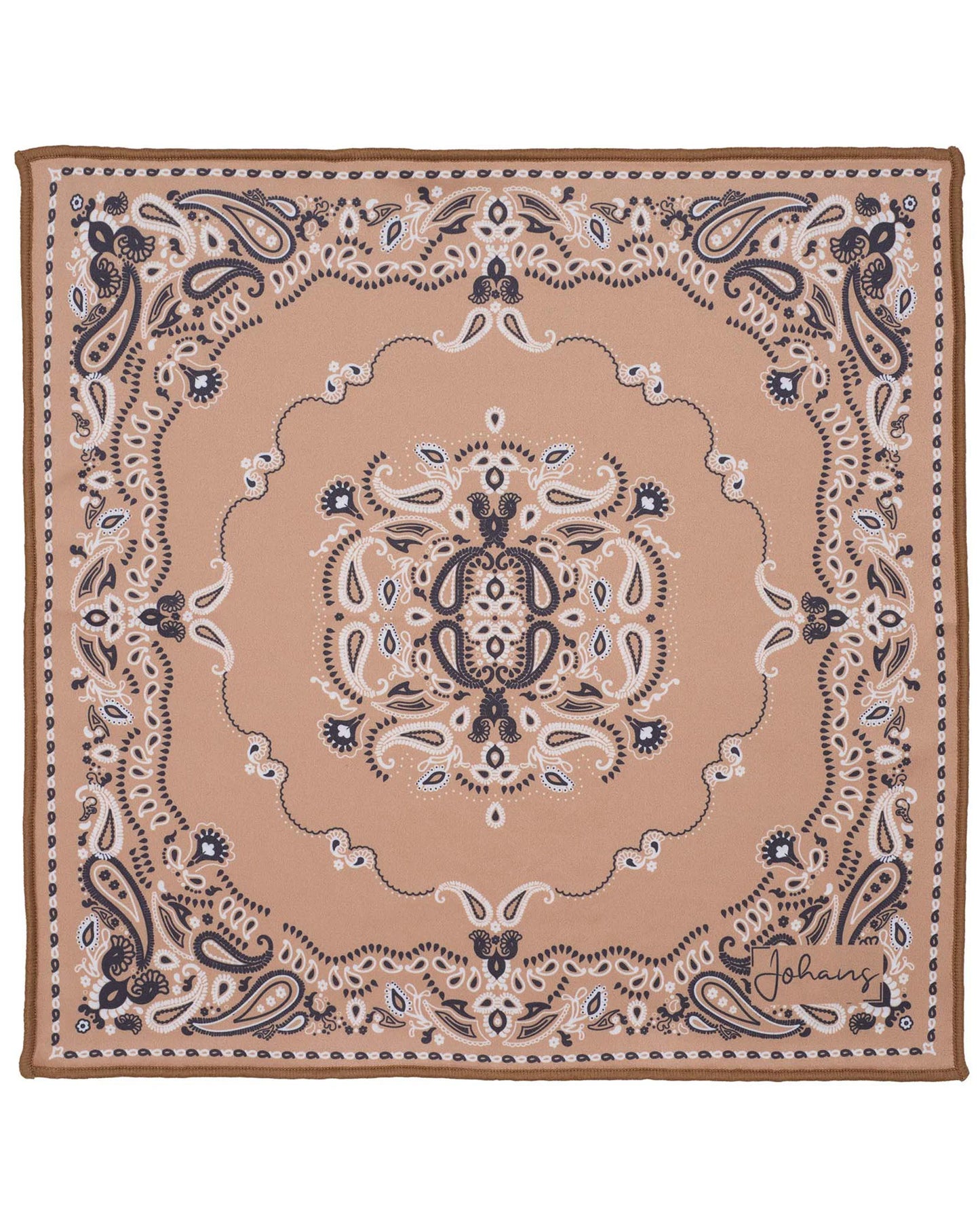 Johans® Mikrofasertuch "Beige Bandana" - Stilvolle Reinigung für Brille & Display