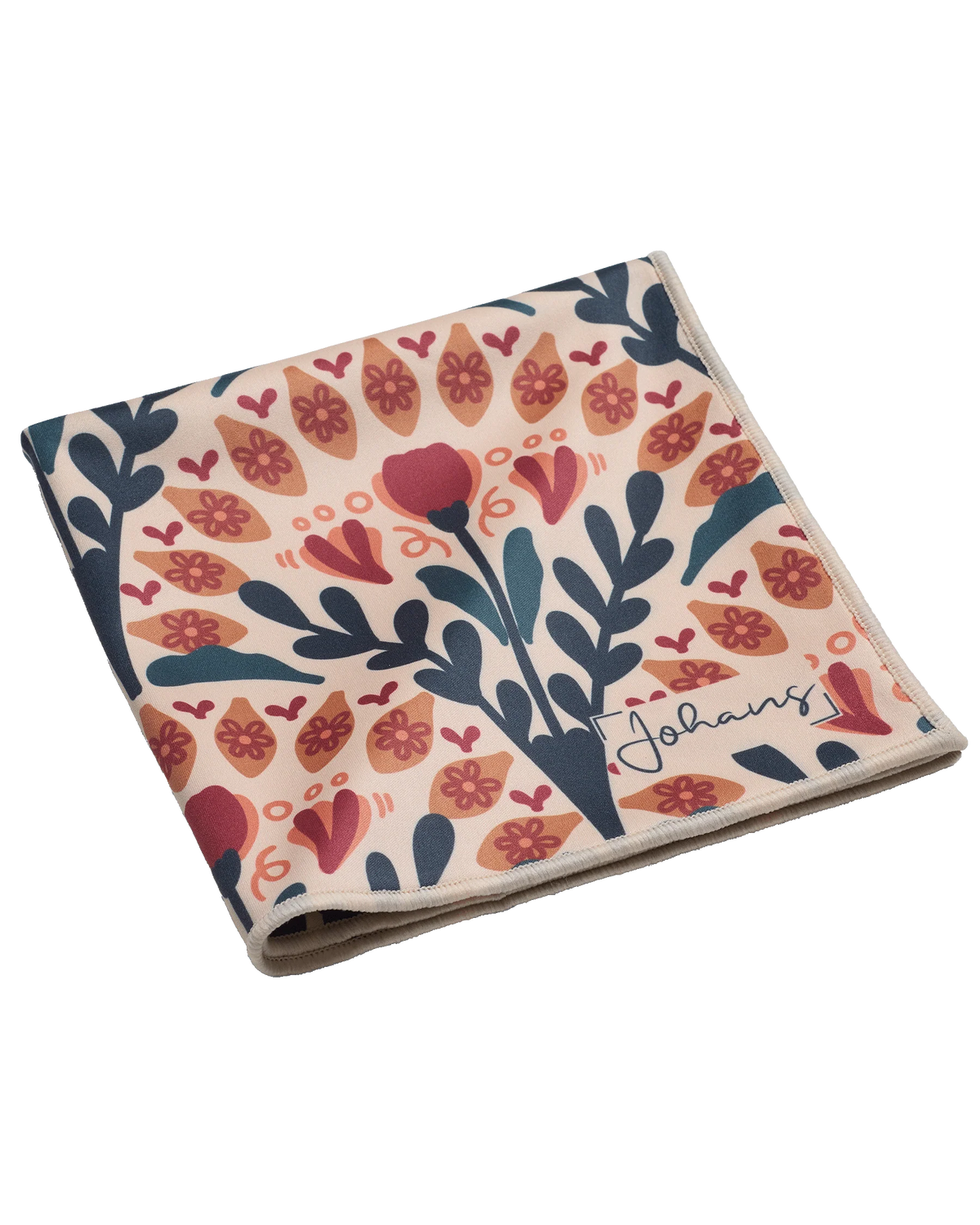 Johans® Mikrofasertuch Vintage Bloom schräg gefaltet mit floralem Muster