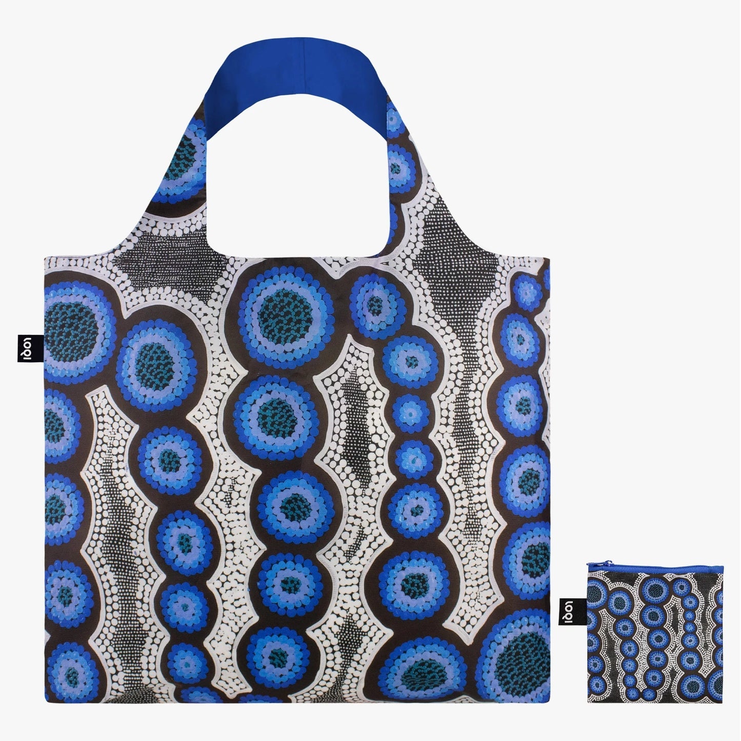 Tote Bag aus 100 % Recyclingmaterial – KIRSTEN NANGALA EGAN „Water Dreaming Blue“