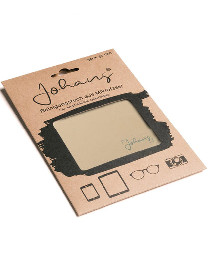Johans® Mikrofasertuch "Sandgelb" - Stilvolle Reinigung für Brille & Display