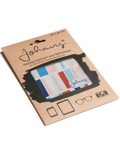 Johans® Mikrofasertuch "Blocks" - Stilvolle Reinigung für Brille & Display
