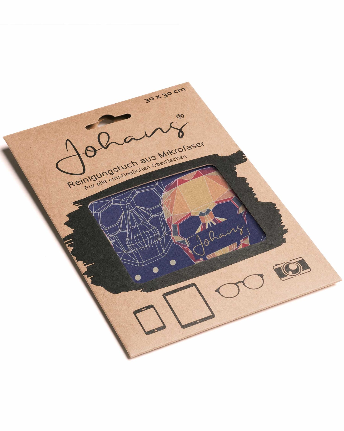 Johans® Mikrofasertuch "Cranium" - Stilvolle Reinigung für Brille & Display