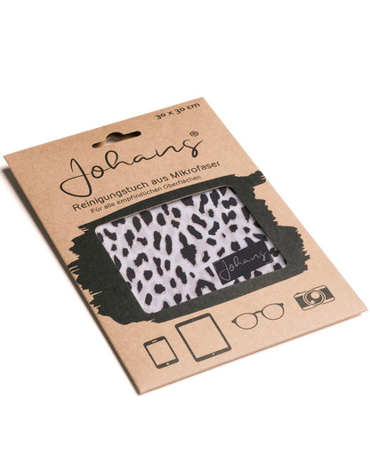 Johans® Mikrofasertuch "Leo Grey" - Stilvolle Reinigung für Brille & Display