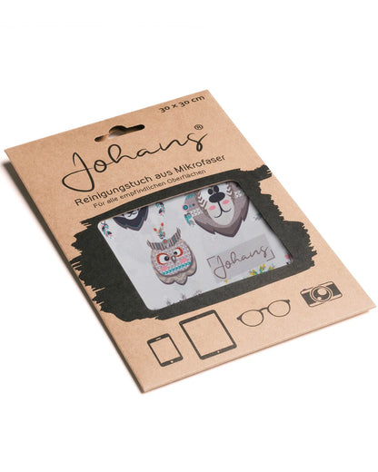 Johans® Mikrofasertuch "Little Friends" - Stilvolle Reinigung für Brille & Display