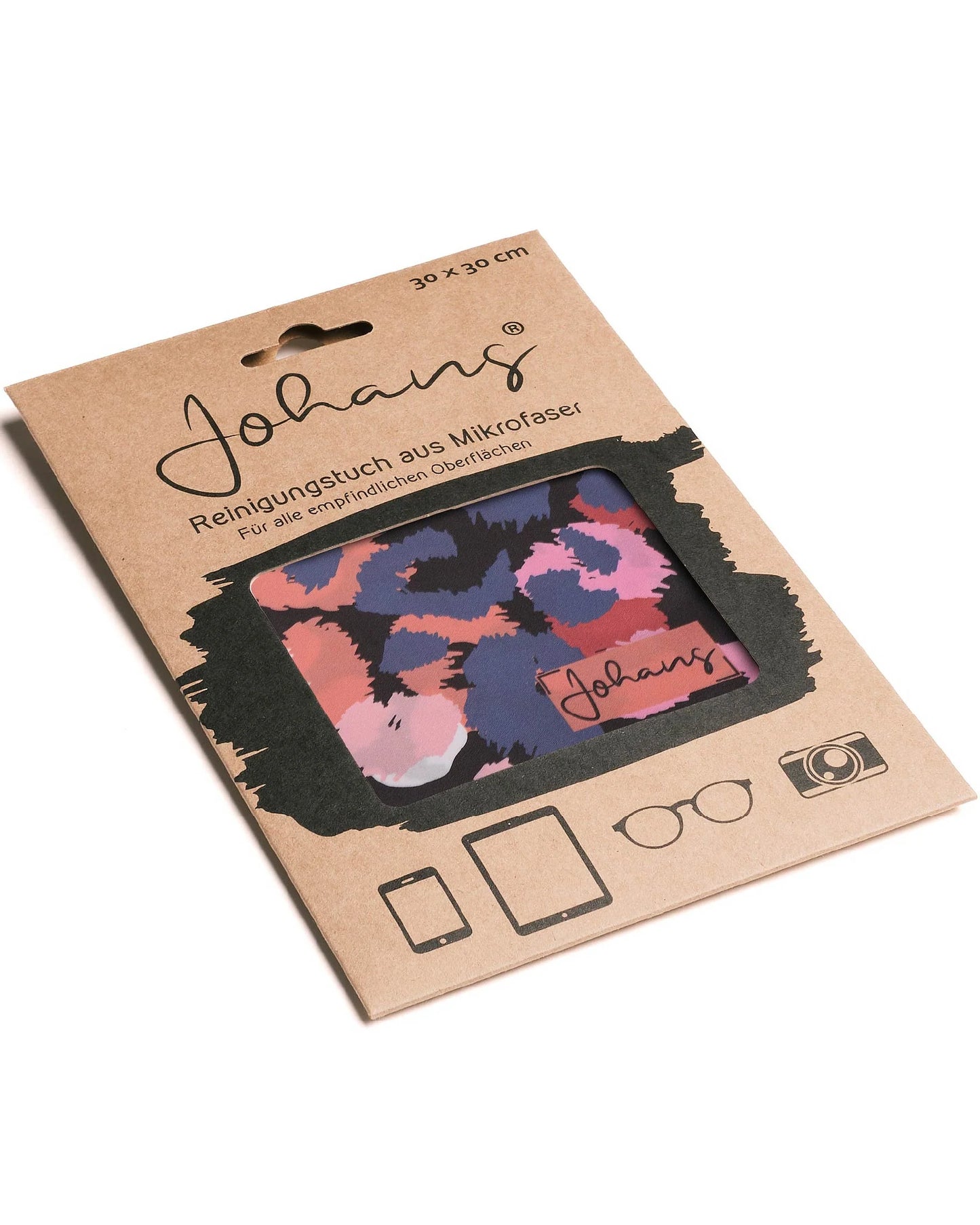 Johans® Mikrofasertuch "Pink Cheetah" - Stilvolle Reinigung für Brille & Display