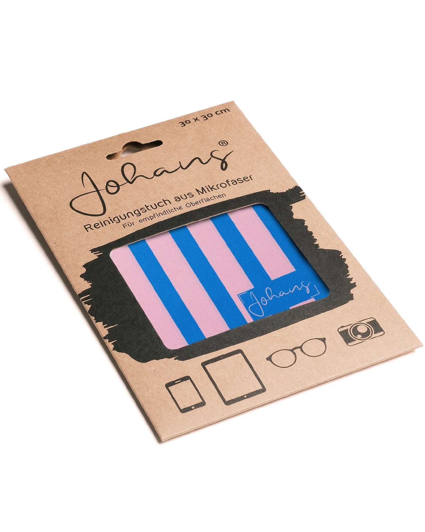 Johans® Mikrofasertuch "Stripes" - Stilvolle Reinigung für Brille & Display