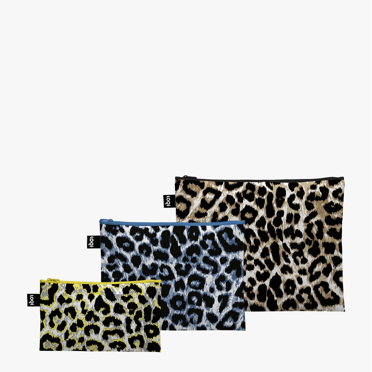 Zip Pockets Set aus 100 % Recyclingmaterial – LEOPARD „Dusk, Twilight & Sunset“