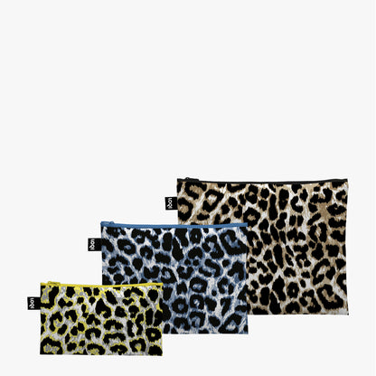 Zip Pockets Set aus 100 % Recyclingmaterial – LEOPARD „Dusk, Twilight & Sunset“