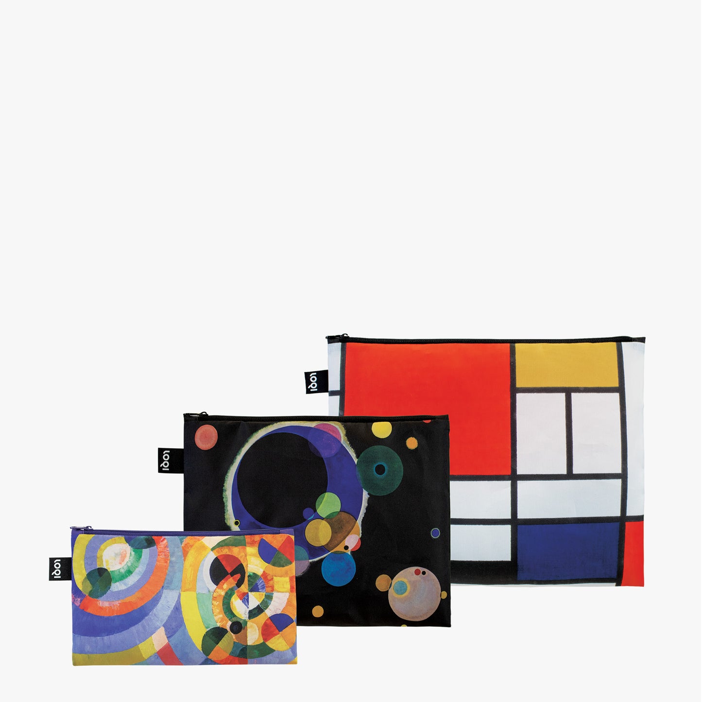 Zip Pockets Set aus 100 % Recyclingmaterial – MONDRIAN, KANDINSKY & DELAUNAY