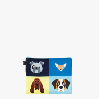 Zip Pockets Set aus 100 % Recyclingmaterial – STEPHEN CHEETHAM „Hunde & Katzen“