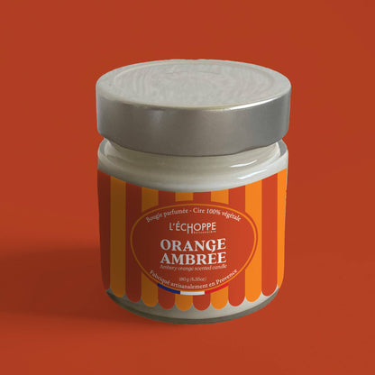 Duftkerze „Orange-Amber“ von L’Échoppe Buissonnière im Glas mit Metalldeckel – weitere Produktansicht 2